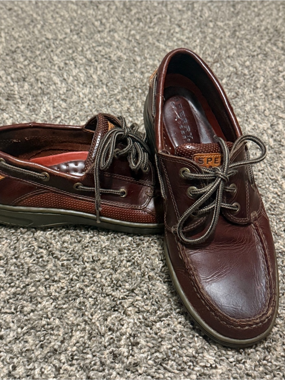 Men's Casual Leather Boat Shoes in Dark Brown